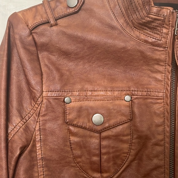 Vintage faux leather jacket sz S - Picture 3 of 8